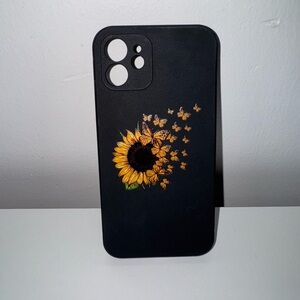 SHEIN Black and Yellow Sunflower iPhone 12 Case